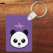 Schattigee panda beer custom Monogram Sleutelhanger (Achterkant)