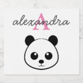 Schattigee panda beer custom Monogram Sparkling Wijnetiket (Enkel label)