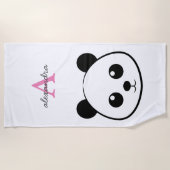 Schattigee panda beer custom Monogram Strandlaken (Voorkant)