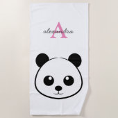 Schattigee panda beer custom Monogram Strandlaken (Voorkant)