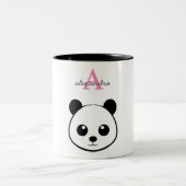 Schattigee Panda Beer Custom Monogram Twee-Tone Tweekleurige Koffiemok (Center)