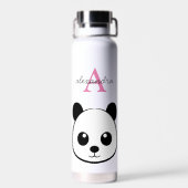 Schattigee Panda Beer Custom Monogram Waterfles (Achterkant)
