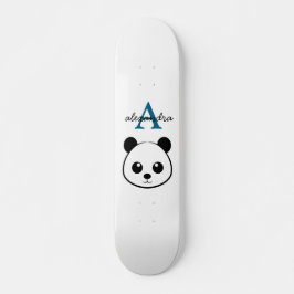 Schattigee Panda Beer Custom Monogram Witte Achter Skateboard