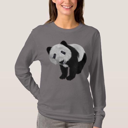 SCHATTIGEE PANDA BEER DAMES T-SHIRTS (Voorkant)