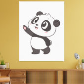 Schattigee Panda Beer Waving – Canvas Print (Insitu (Woonkamer))