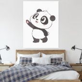Schattigee Panda Beer Waving – Canvas Print (Insitu (Slaapkamer))