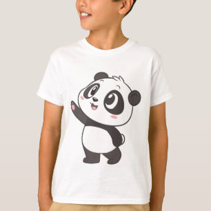 Schattigee Panda Beer Waving – Jongens T-Shirt Des