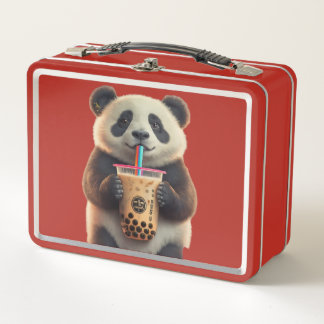 Schattigee Panda Bubble Tea Geïsoleerde Lunchbox v