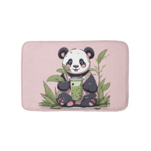Schattigee Panda drink bubbelthee, boba tea Badmat