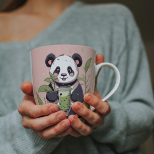 Schattigee Panda drink bubbelthee, boba tea Magische Mok