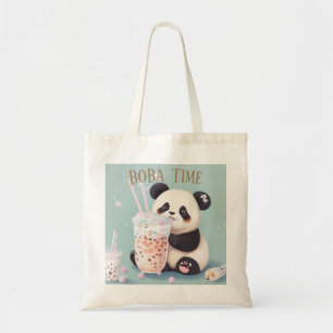 Schattigee Panda drink bubbelthee, boba tea Tote Bag
