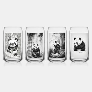 Schattigee Panda Drinkware Set Blikvorm Glas