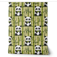 Schattigee Panda en Bamboe Wanddecoratie