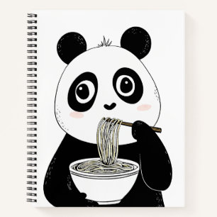 Schattigee Panda Eten Udon Noodles Notitieboek
