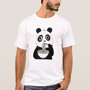 Schattigee Panda Eten Udon Noodles T-shirt