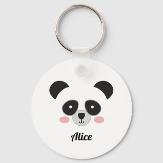Schattigee Panda Face Gepersonaliseerde sleutelhan Sleutelhanger