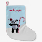 Schattigee panda gepersonaliseerde kerstkous kleine kerstsok (Voorkant)