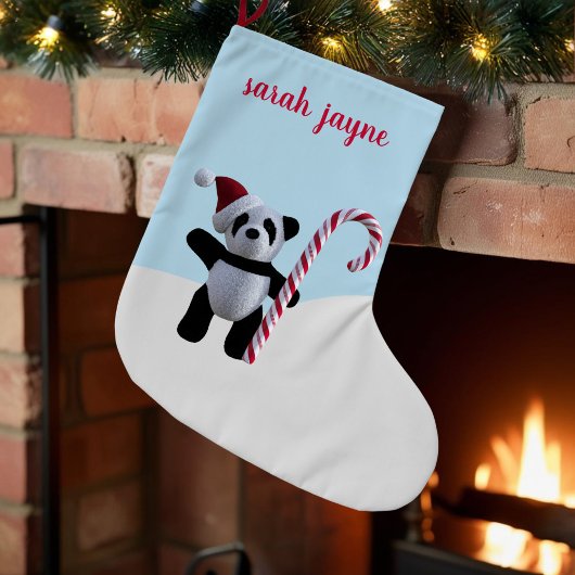 Schattigee panda gepersonaliseerde kerstkous kleine kerstsok