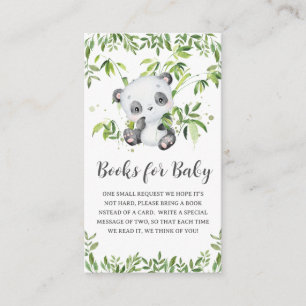 Schattigee Panda Greenery Baby shower Boeken voor Informatiekaartje