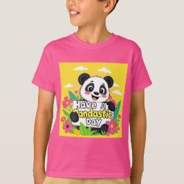 Schattigee panda: "Heb een Pandastische Dag" T-shirt