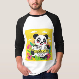 Schattigee panda: "Heb een Pandastische Dag" T-shirt