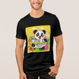 Schattigee panda: "Heb een Pandastische Dag" Tri-Blend Shirt