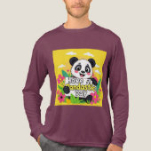 Schattigee panda: "Heb een Pandastische Dag" Tri-Blend Shirt (Voorkant volledig)