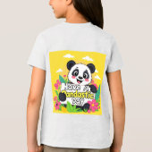 Schattigee panda: "Heb een Pandastische Dag" Tri-Blend Shirt (Achterkant)