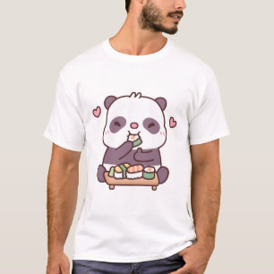 Schattigee Panda houdt van het eten van Japanse su T-shirt