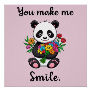 Schattigee panda, je doet me glimlachen perfect poster