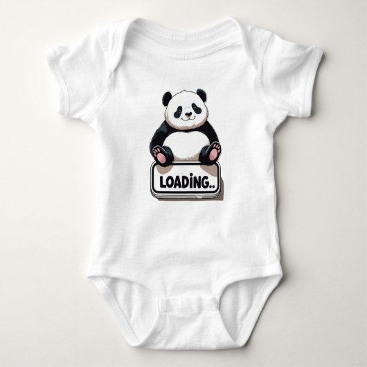Schattigee Panda Loading Baby Bodysuit (Voorkant)