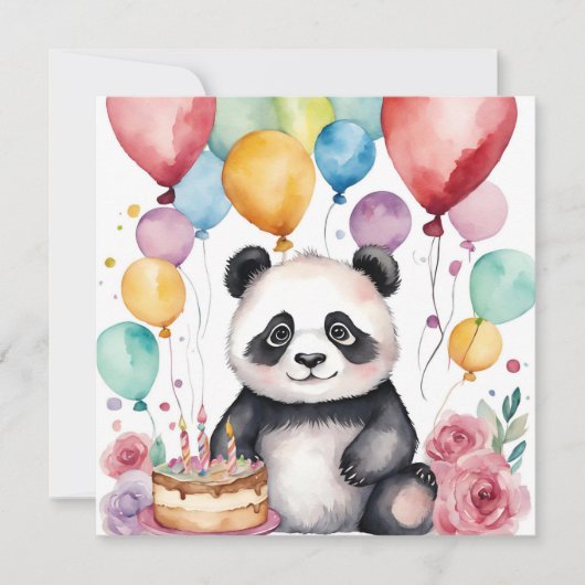 Schattigee Panda met ballonkaartje (Voorkant)