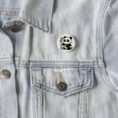 Schattigee panda met bamboe kunst ronde button 3,2 cm (In situ)