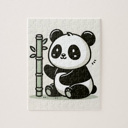 Schattigee panda met bamboe legpuzzel (Verticaal)