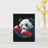 Schattigee panda met bokshandschoenen kostuum kaart (Gele Bloem)