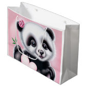 Schattigee panda met een hart groot cadeauzakje (Voorkant Gekanteld)