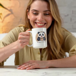 Schattigee panda met koffie koffiemok