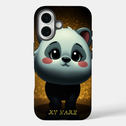 Schattigee panda met sprankelende gloed Case-Mate iPhone case (Achterkant)
