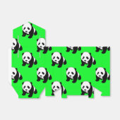 Schattigee Panda; Neon Groen, Zwart & Wit Bedankdoosjes (Uitgevouwen)