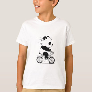 Schattigee panda op de fiets t-shirt