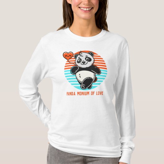 Schattigee panda "panda-monium van liefde" t-shirt (Voorkant)