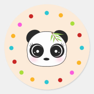 Schattigee panda, polka dot circle ronde sticker