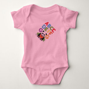 Schattigee Panda Reading – Kleurrijk ABCD FG T-shi Romper