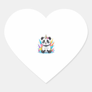 Schattigee Panda Rijden Eenhoorn Meisjes Vrouwen R Hart Sticker