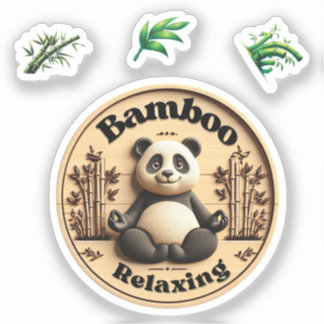 Schattigee Panda Sticker, Bamboe Ontspannen. Sticker