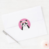 Schattigee panda stickers - roze bloemen (Envelop)
