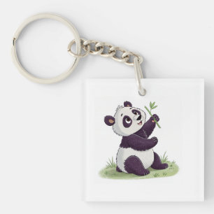 Schattigee panda-toets sleutelhanger