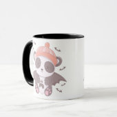 Schattigee Panda Vampire met Ghost & Bats Hallowee Mok (Voorkant links)