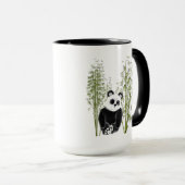 Schattigee Panda Zittend in Bamboe Mok (Voorkant rechts)