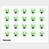 Schattigee Panda Zittend in Bamboe Ronde Sticker (Vel)